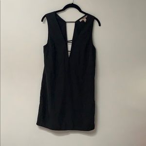 Dark gray deep V dress